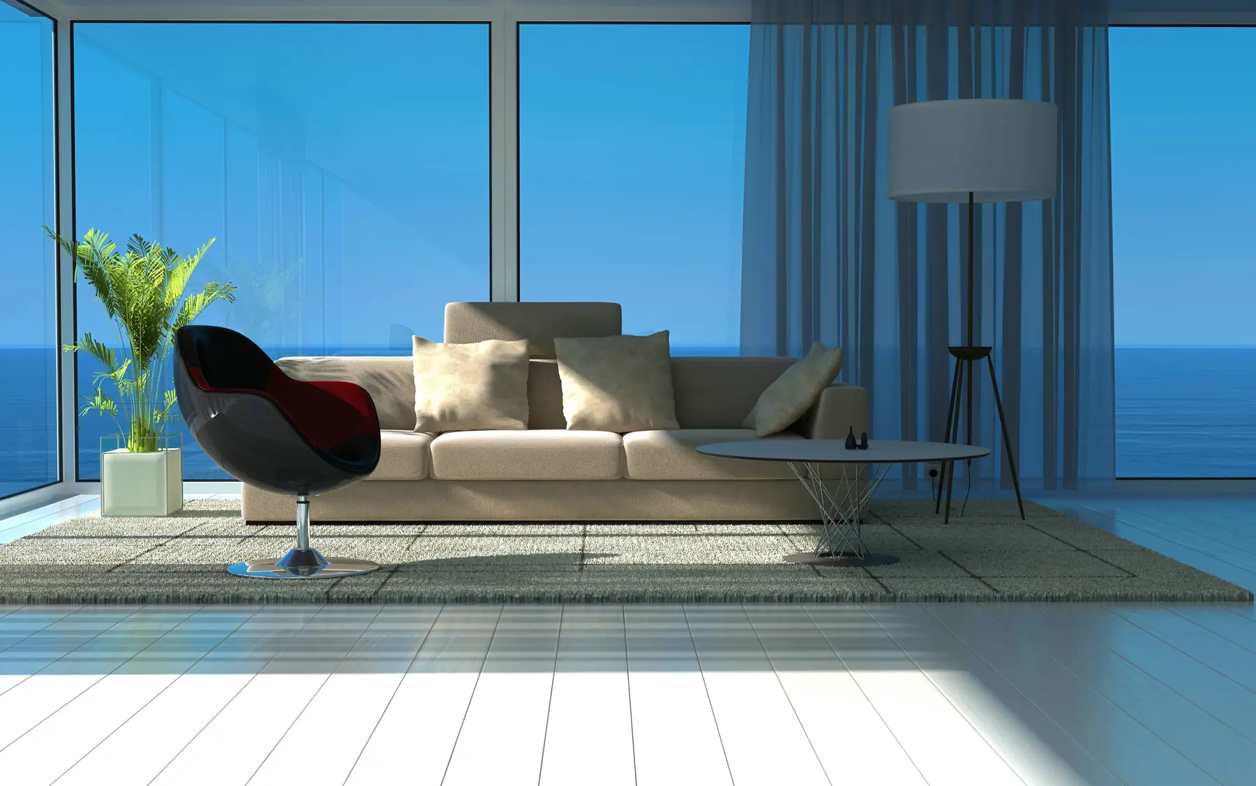 Luxury residence with ocean-facing interior