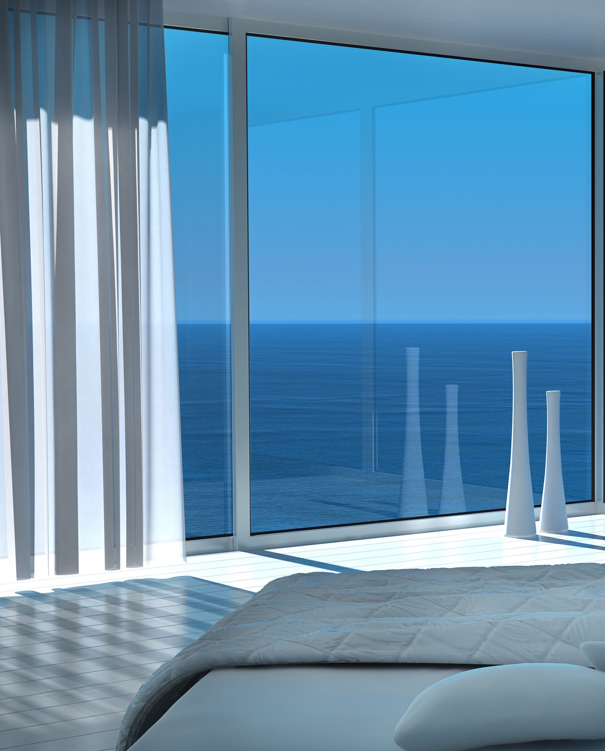 Ocean-facing hospitality room representing a local Crays mesh venue layer